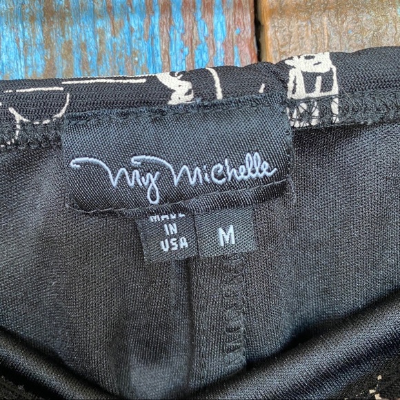 My Michelle Black Paris Print Mini Skirt Size M - Picture 3 of 5